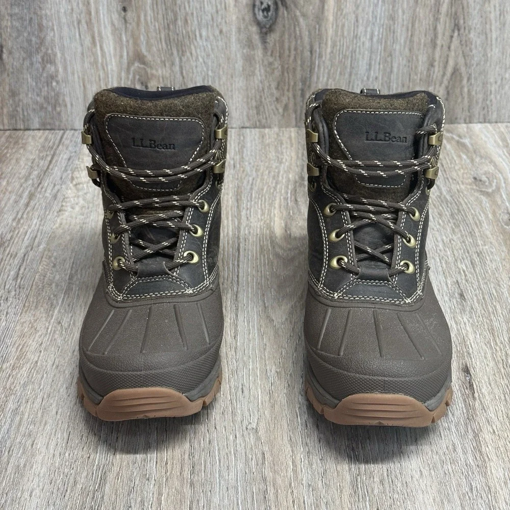 LL Bean Storm Chaser Boots Womens 9 Primaloft Waterproof Leather Upper Insulated